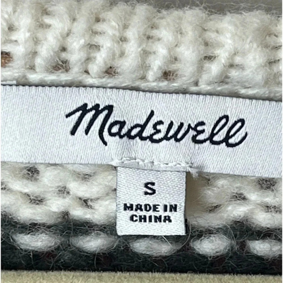 Madewell Balloon Sleeve Sweater in Stripe Mix Women’s Size S Wool/Alpaca - Picture 10 of 12